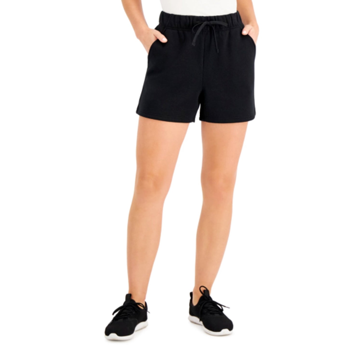 ID Ideology Ladies Lounge Pocket Shorts Deep Black NWT