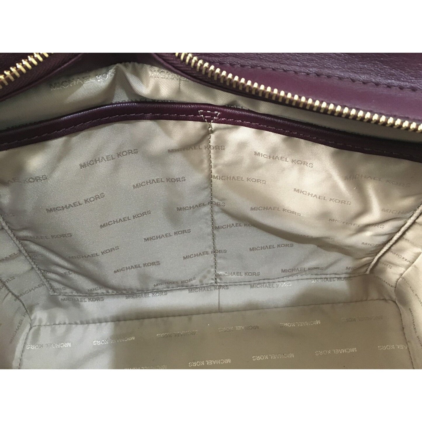 MICHAEL KORS, Diamond Grommet Selma Satchel, Plum/Gold, Leather