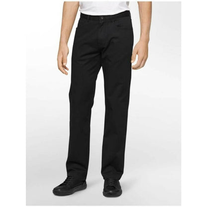 CALVIN KLEIN, Men's Calvary Black Signature Twill Pants