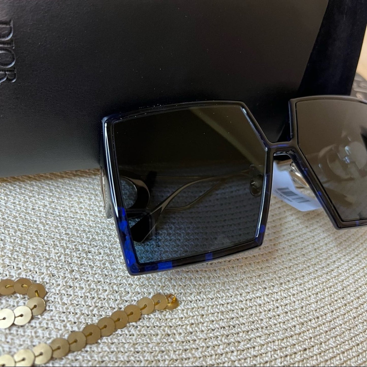 Dior Large Blue & Black Havana Sunglasses, “30 Montaigne”