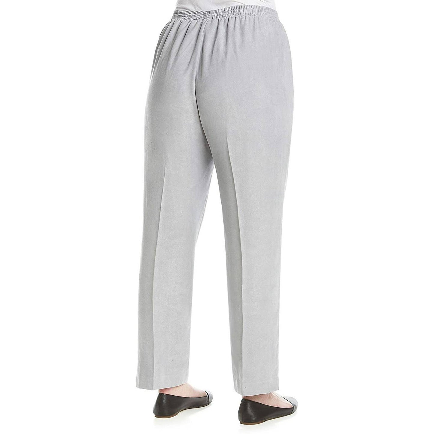 ALFRED DUNNER Ladies Northern Lights Pull-On Straight-Leg Pant, Silver NWT! $52