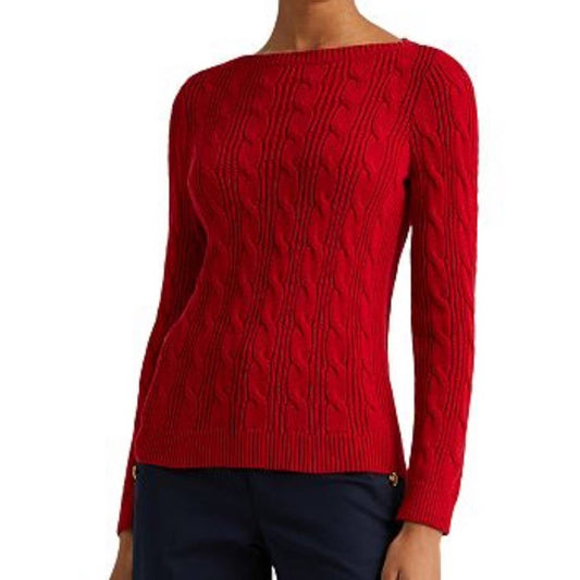 Lauren Ralph Lauren Rich Red Cableknit Sweater, Long Sleeve, Size 2X, NWT!!