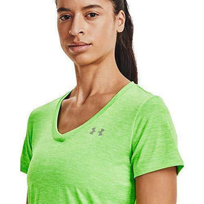 Under Armour Women's Tech Twisted Summer Lime V-Neck, NWT