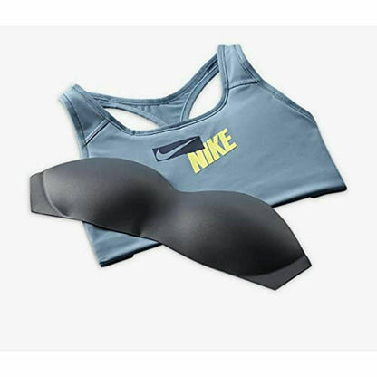 Nike Logo Racerback Mid-Impact Sports Bra, Cerulean Blue