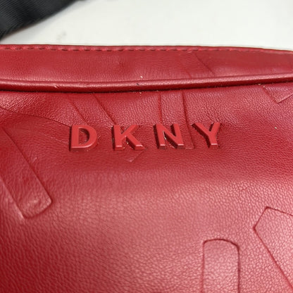 DKNY Red & Black Signature Embossed Leather Crossbody Bag, NWT!!