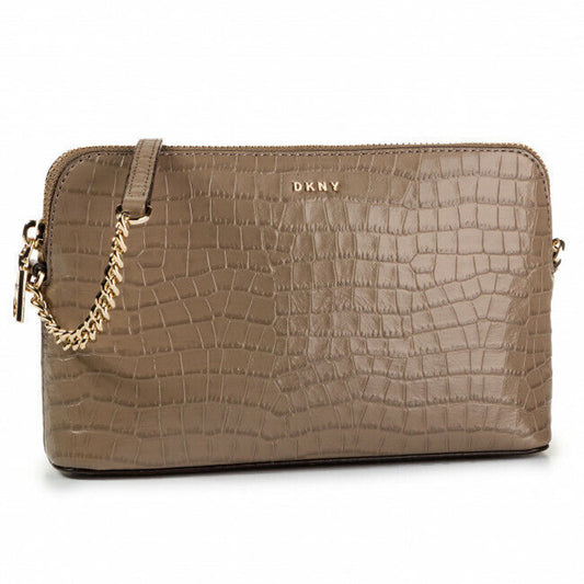 DKNY BRYANT DOME ICONIC CROSSBODY, EMBOSSED DUNE LEATHER, NWT $175
