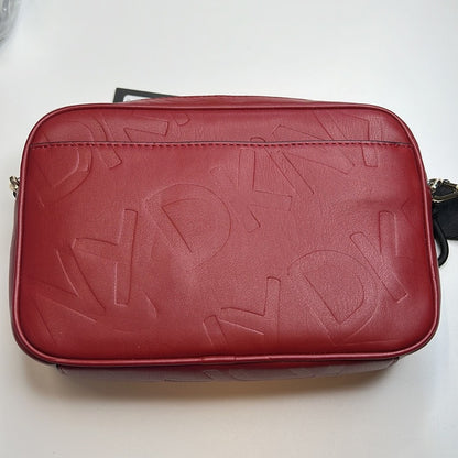 DKNY Red & Black Signature Embossed Leather Crossbody Bag, NWT!!