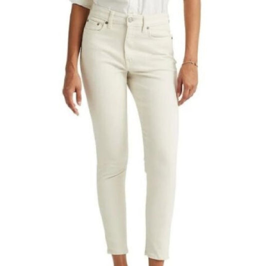 Lauren Ralph Lauren Cream Jeans, Super Stretch Skinny, High Rise, Size 12