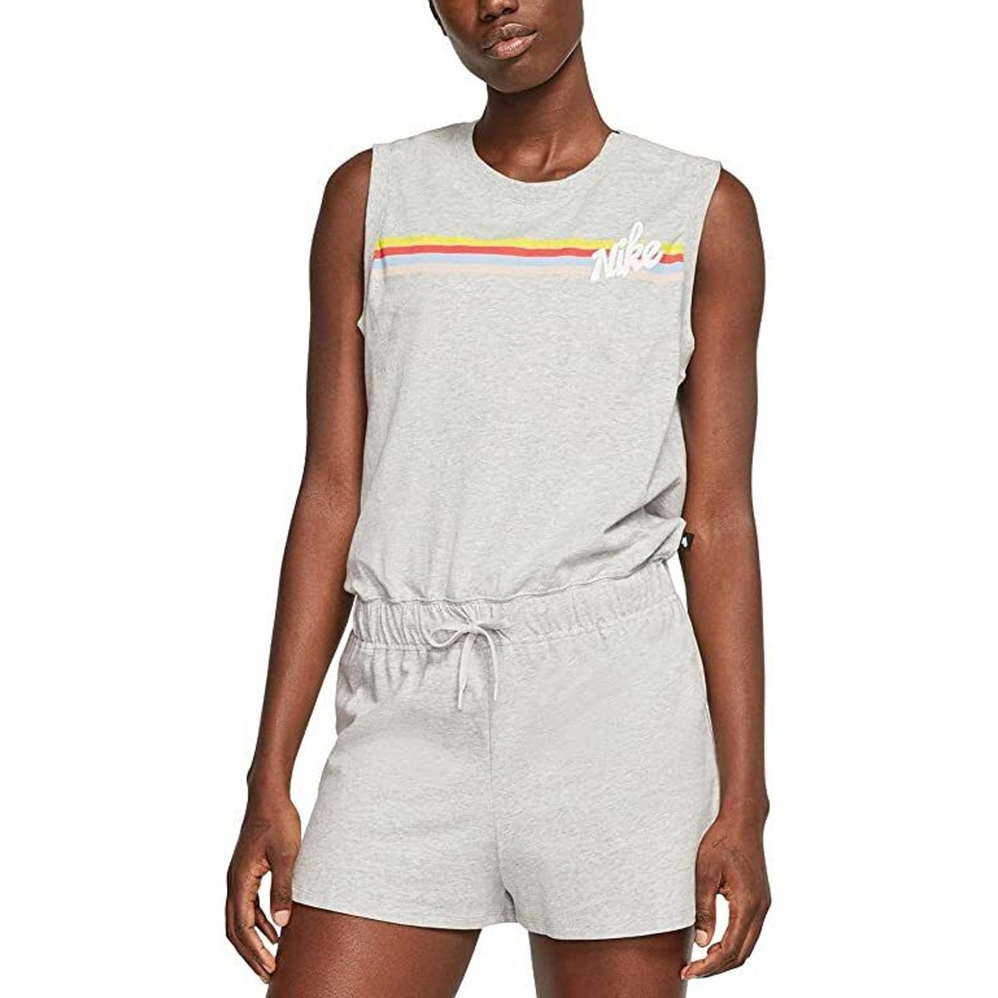 Nike Sportswear Women's Cotton Striped Romp Grey Heather, NWT