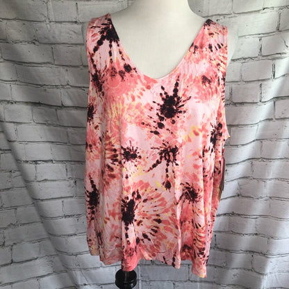 Ideology Peachberry Pink Tie Dye Scoop Neck Tank Top