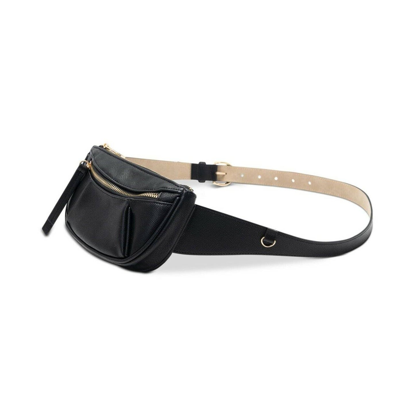 INC International Concepts Pebbled Belt Bag Black, Adjustable NWT, $58