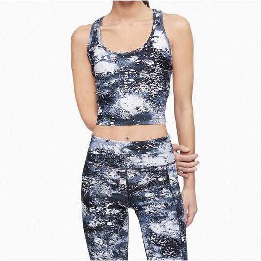 Calvin Klein Printed Racerback Cropped Tank Seacoast Baltic