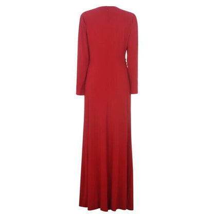 Ralph Lauren Red Ruched Jersey Surplice Gown, “Rowenah”, Size 4