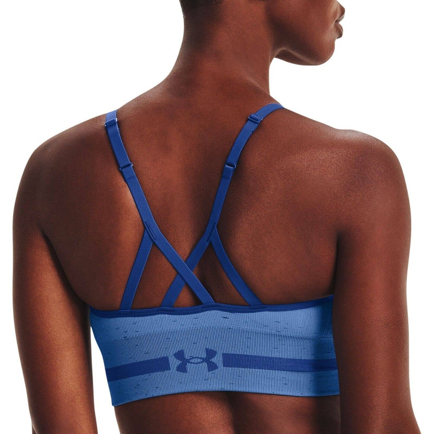 Under Armour UA Seamless Cross-Back Low-Impacy Sports Bra Mineral Blue, NWT