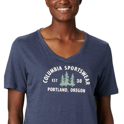 Columbia Women's Plus Size Relaxed V-Neck T-Shirt Nocturnal Heather