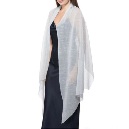 INC International Concepts Pleated Metallic Wrap Silver ONE SIZE