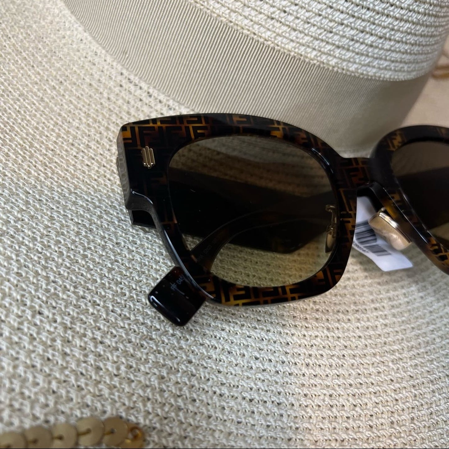 Fendi Brown & Black Havana Sunglasses w/ Gold Details, “FF0458/G/S”, NWT!!