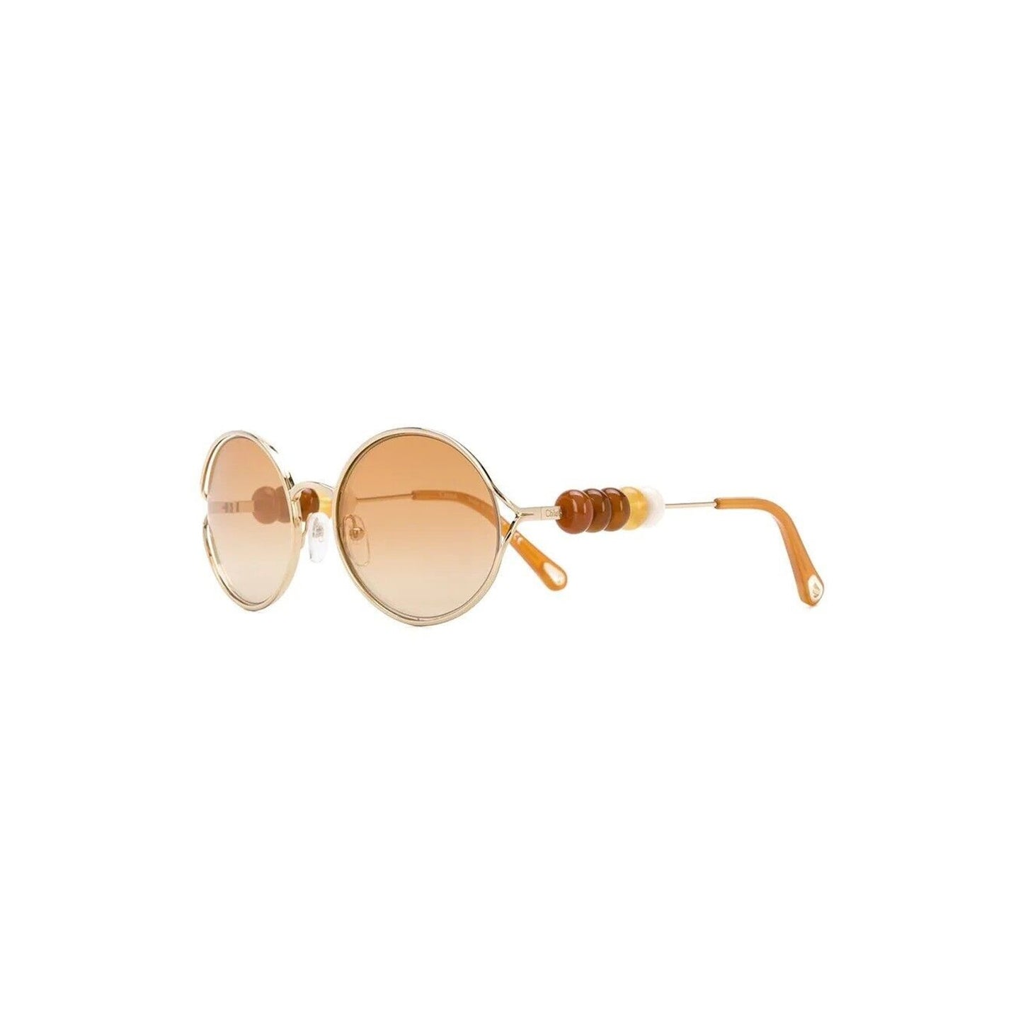 CHLOE WOMEN'S DILLIE OVAL GOLD SUNGLASSES WITH BEAD DETAIL, NWT, $466