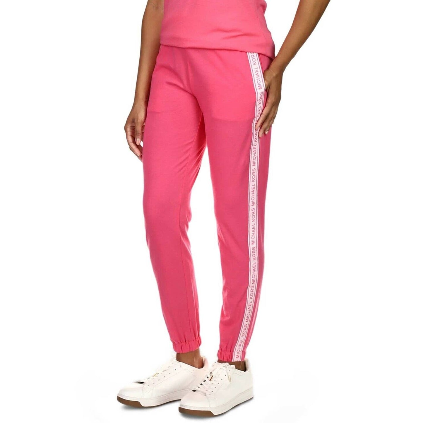 Michael Kors Woman's Plus Size Logo Tape Sweatpants Rose Pink 4X, NWT