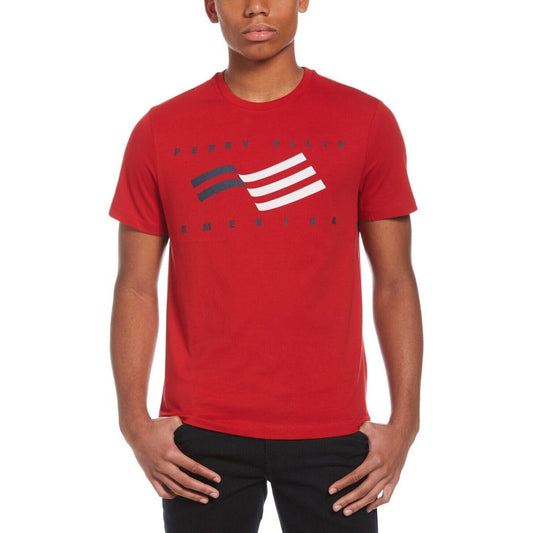 Perry Ellis America Men's Chili Pepper Red Logo Tee Shirt, Size Medium, NWT!