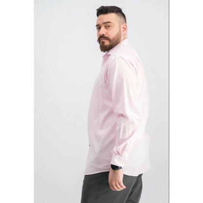 TOMMY HILFIGER MEN'S FLEX SUPIMA BIG FIT DRESS SHIRT PETAL PINK