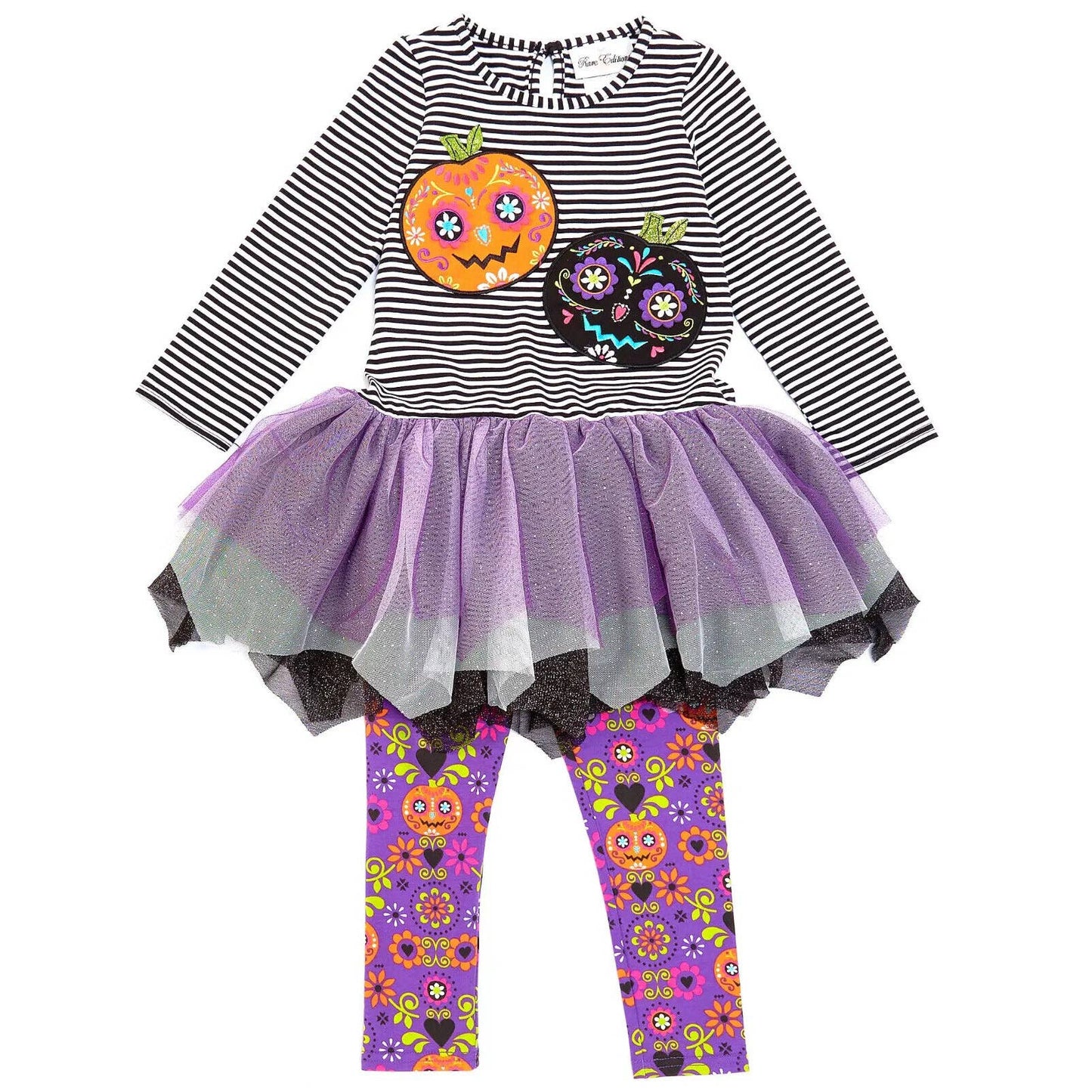 Rare Editions Girls Sugar Skull Pumpkins Tutu Dress & Leggings Set 6X, NWT