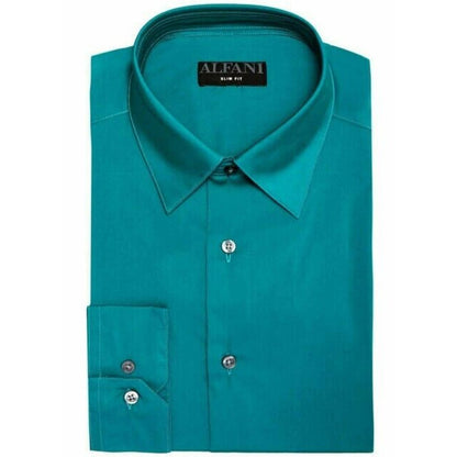 ALFANI, Athletic Fit Genuine Jade Green Fashion Button Up Shirt