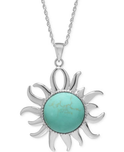 R. H. Macy Silver & Turquoise Square Necklace