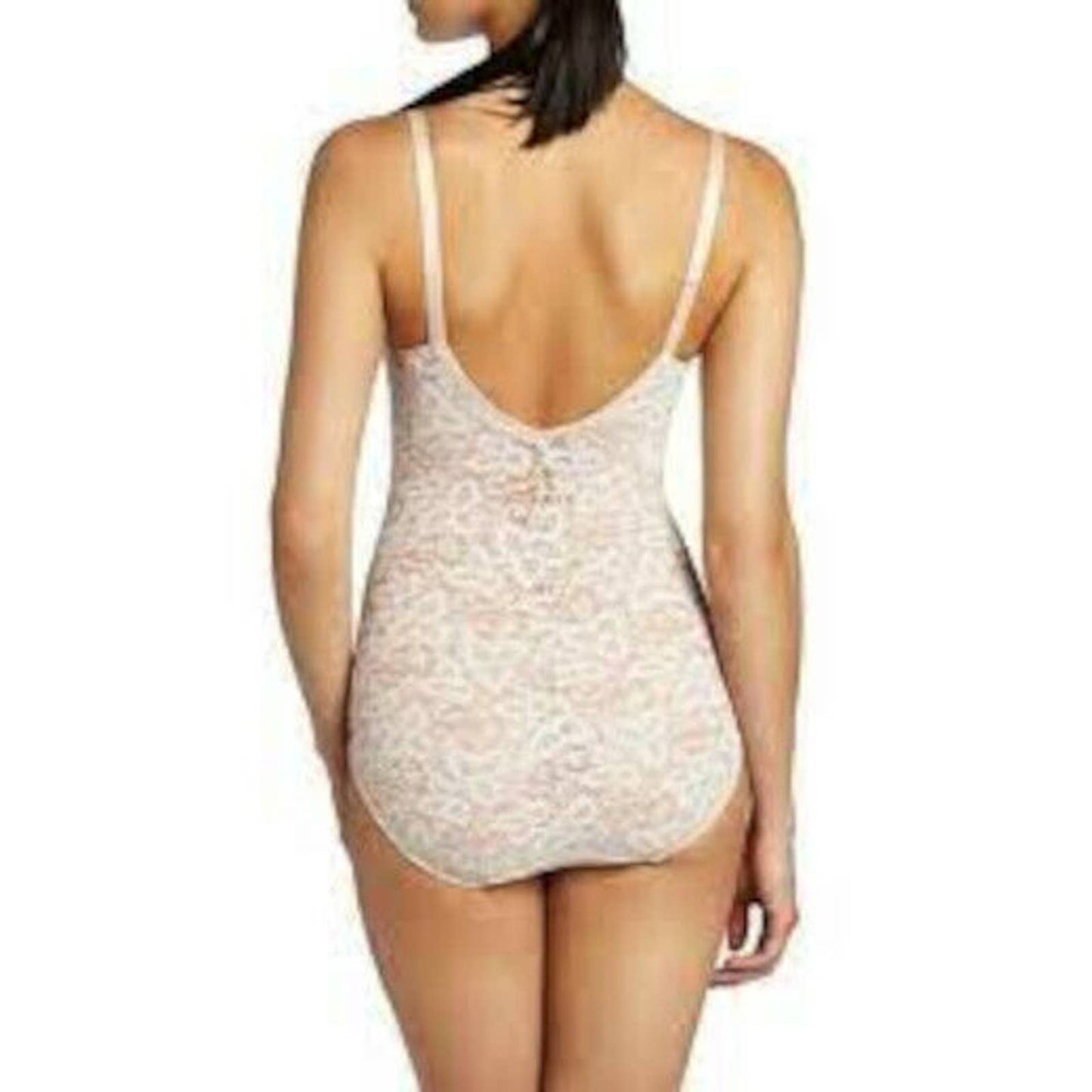 Bali Ladies DF8L10 Women's Lace N Smooth Body Briefer, 34C, White, NWT