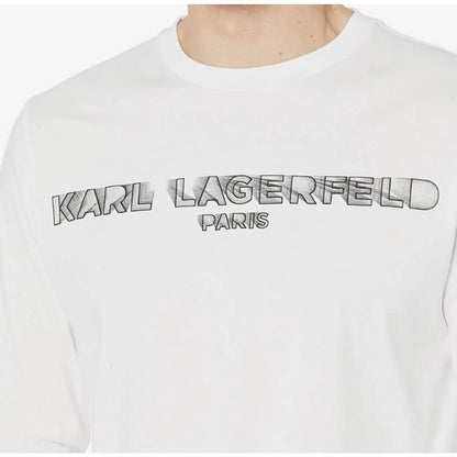 Karl Lagerfeld Paris Men's Long Sleeve Tee Shirt, Black & White Signature