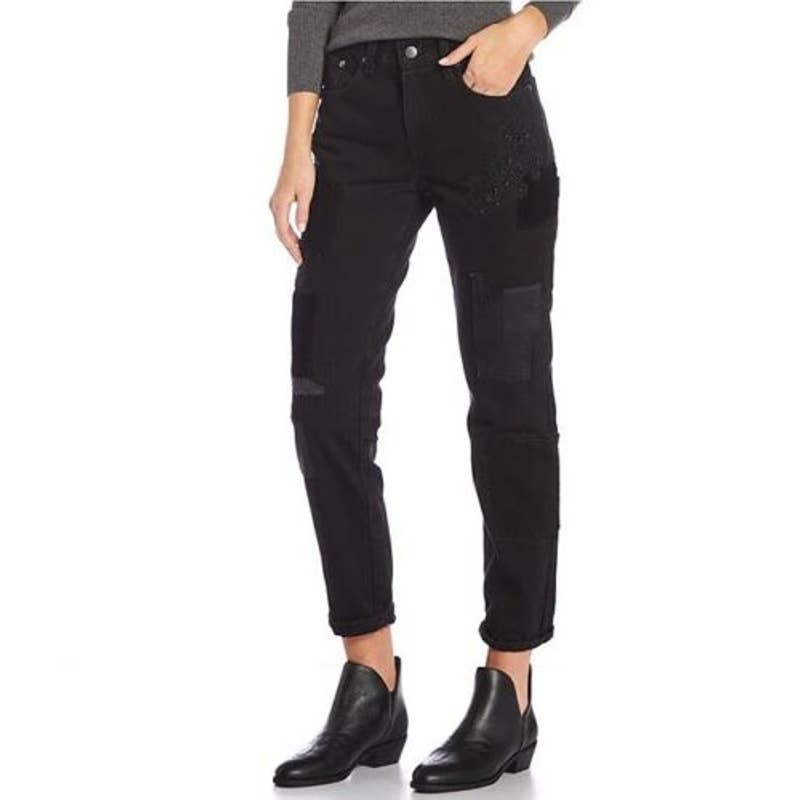 Lauren Ralph Lauren Patchwork Relaxed Tapered Jean Black Wash