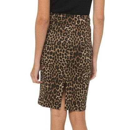 Michael Kors Ladies Cheetah Print Pencil Skirt Dark Camel, PM, NWT, $88