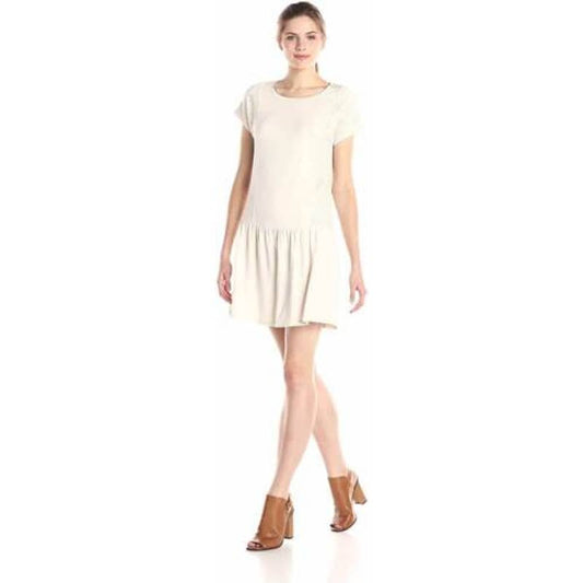 Kensie Ladies Vanilla CreamSmock Dress w/ Crochet Accents, Size Large, NWT!!