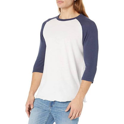 Alternative Men's White & Navy Blue Keeper Baseball Tee Shirt