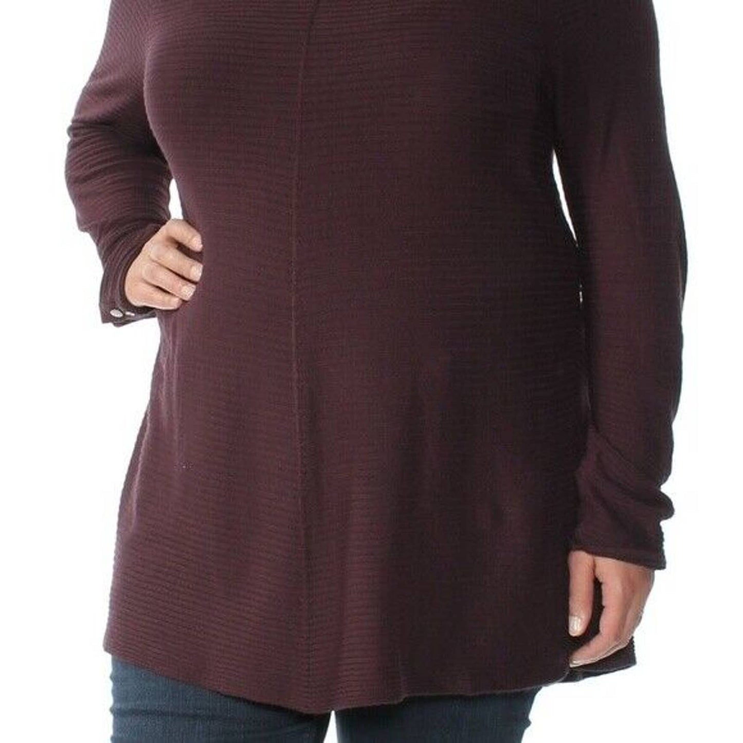 ALFANI, Ladies New Wine Ribbed Sweater, Long Sleeve, Size Large, NWT, $59.50