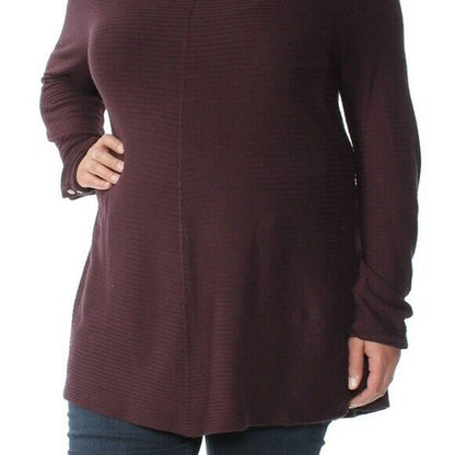 ALFANI, Ladies New Wine Ribbed Sweater, Long Sleeve, Size Large