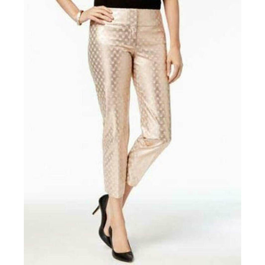 ALFANI, Ladies Rose Shimmer Striped Layered Pants, Ankle Skinny, Size 12, NWT