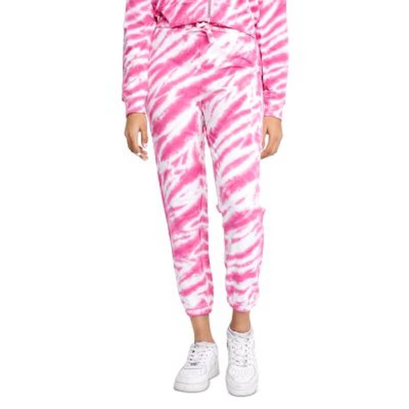 Sundown by Splendid Women's "Jasmine" Playa Pink & White Tie Dye Joggers