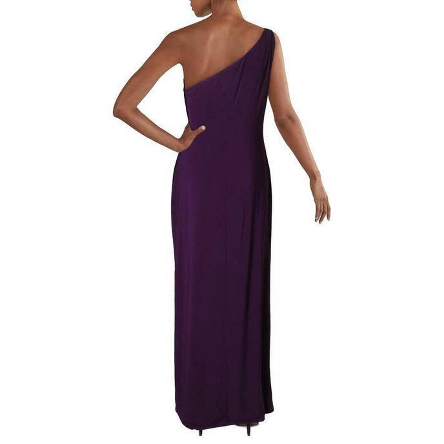 LAUREN RALPH LAUREN BELINA ONE SHOULDER BALL GOWN DRESS PURPLE SZ 8 NWT $190