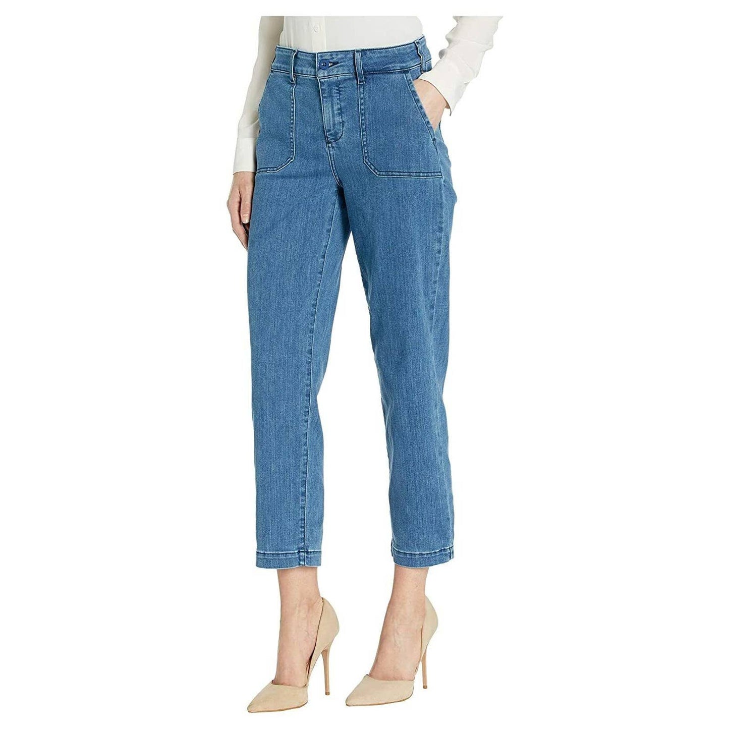 NYDJ LADIES PERALTA STRAIGHT ANKLE CHINO JEANS SZ 8, NWT $119