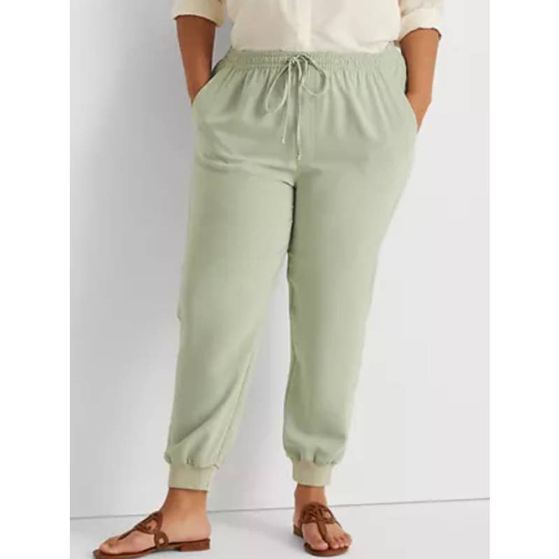 Lauren Ralph Lauren Women's Ranch Sage Crepe Side Stripe Sweatpants, Size 10