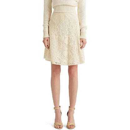 Lauren Ralph Lauren Patchwork Lace Skirt Mascarpone Cream