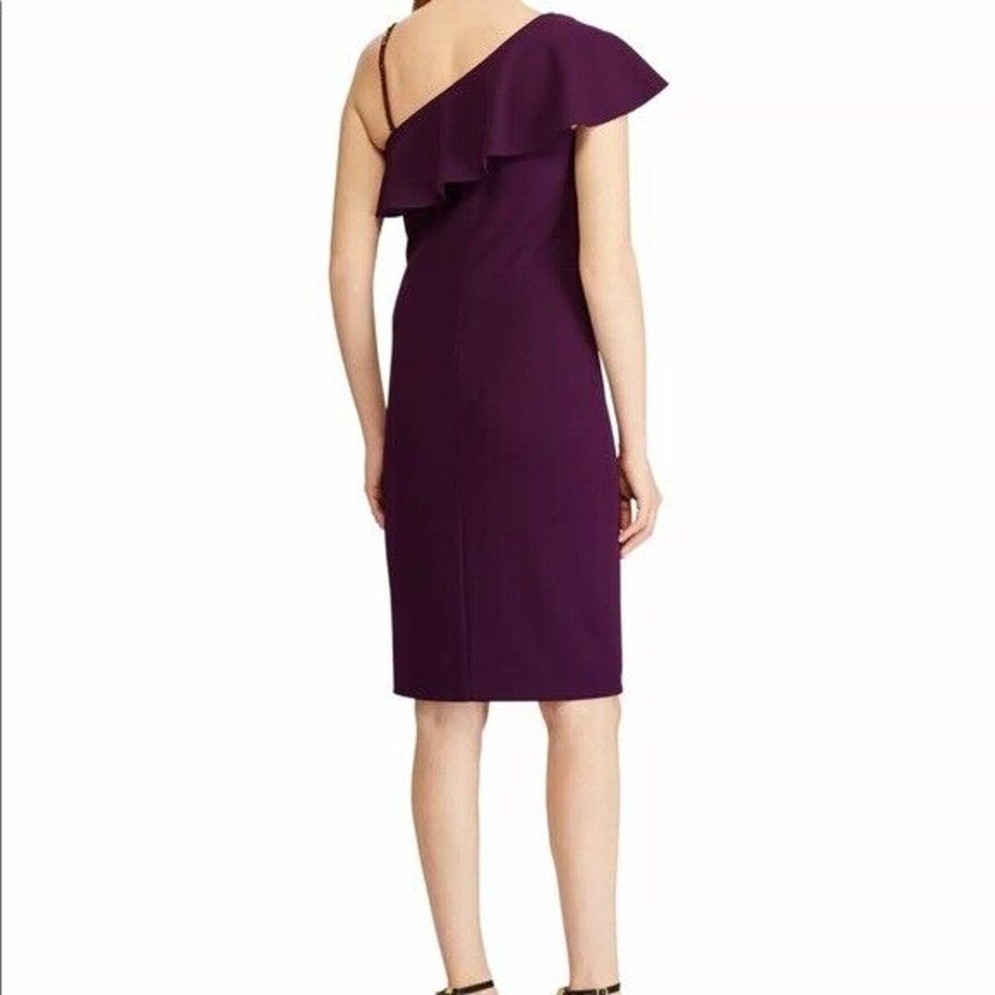 LAUREN RALPH LAUREN RETAH ASYEMETRICAL COCKTAIL DRESS, PURPLE SZ 12, NWT $175