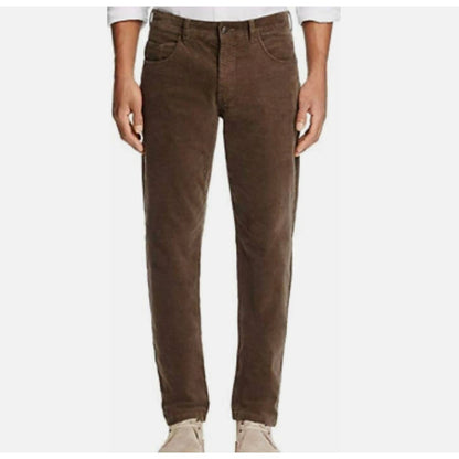 The Men's Store Men's Brown Corduroy Pants, Straight Leg