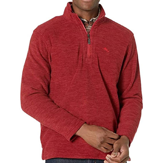 Tommy Bahama Men's Sangria Red "Cloud Peak" Half Zip Pullover, Mock Neck