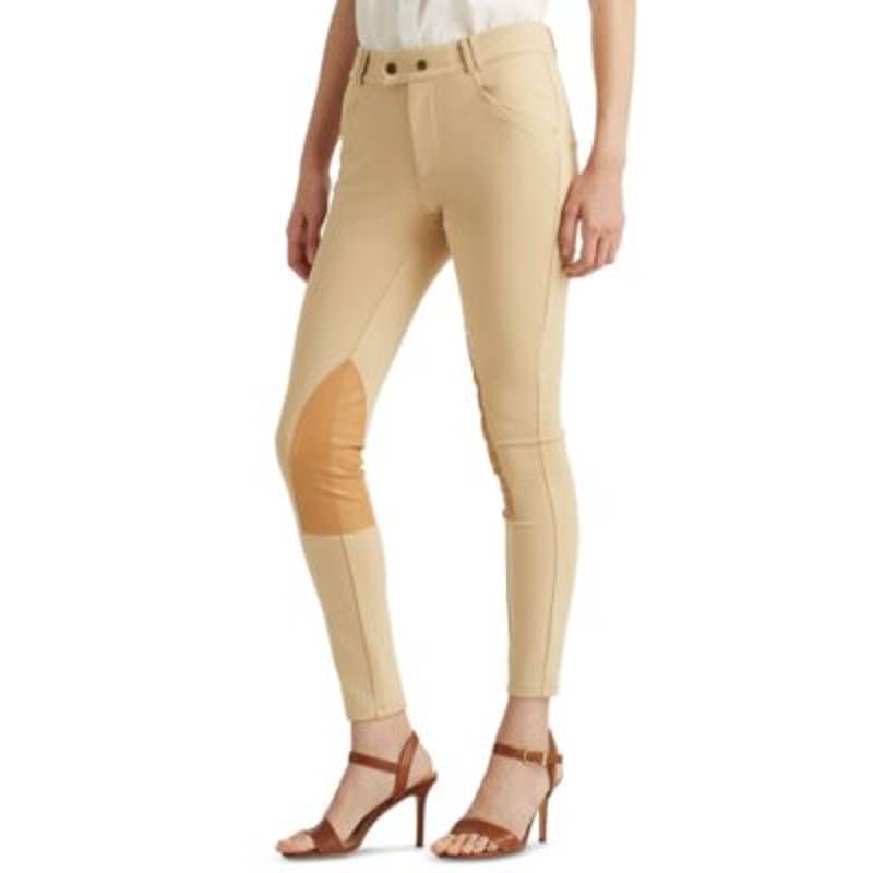 Lauren Ralph Lauren Women's Dune Tan Ponte Riding Pants, Size XL