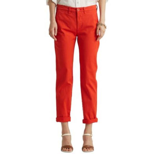 Lauren Ralph Lauren Women's Bright Hibiscus Orange Cropped Chino Pants, Petite