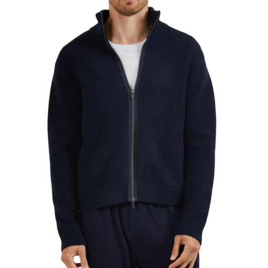 ATM Collection Men's Navy Blue Knit Parka Zip Up Jacket