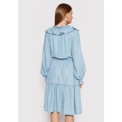 LAUREN RALPH LAUREN Ladies Ruffled Long-Sleeve Denim Dress