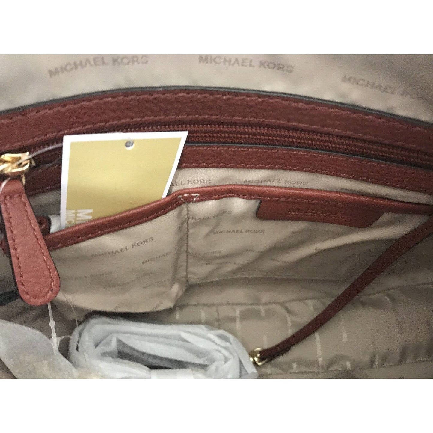 MICHAEL KORS, BROOKLYN Grommet Medium Hobo Bag, Brick Leather